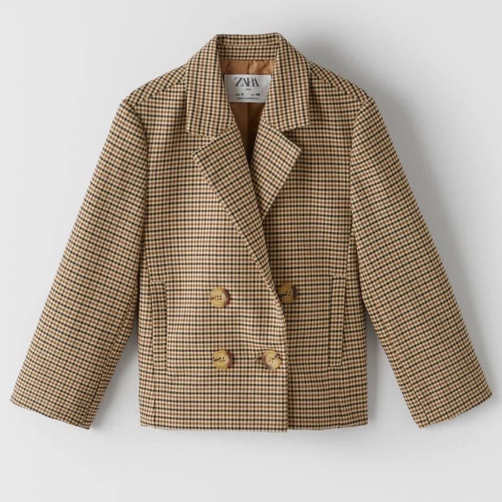 ZARA Plaid Stylish Kids Checkered Blazer Kids